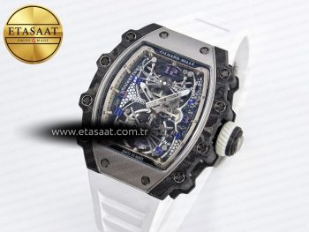 RM21-01 SS Tourbillon RMF Best Edition Skeleton Dial on White Rubber Strap