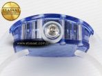 RM27-03 Blue Transparent Tourbillon MSF Best Edition Skull Dial on White Rubber Strap - Görsel 14