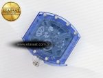 RM27-03 Blue Transparent Tourbillon MSF Best Edition Skull Dial on White Rubber Strap - Görsel 16
