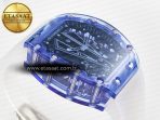 RM27-03 Blue Transparent Tourbillon MSF Best Edition Skull Dial on White Rubber Strap - Görsel 7