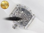 RM27-03 White Transparent Tourbillon MSF Best Edition Skull Dial on White Rubber Strap - Görsel 16