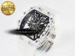RM27-03 White Transparent Tourbillon MSF Best Edition Skull Dial on White Rubber Strap - Görsel 2