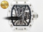 RM27-03 White Transparent Tourbillon MSF Best Edition Skull Dial on White Rubber Strap - Görsel 4