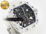 RM27-03 White Transparent Tourbillon MSF Best Edition Skull Dial on White Rubber Strap - Görsel 5