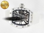 RM27-03 White Transparent Tourbillon MSF Best Edition Skull Dial on White Rubber Strap - Görsel 9