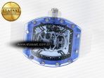 RM52-01 Blue Transparent Tourbillon MSF Best Edition Skull Dial on White Rubber Strap - Görsel 9