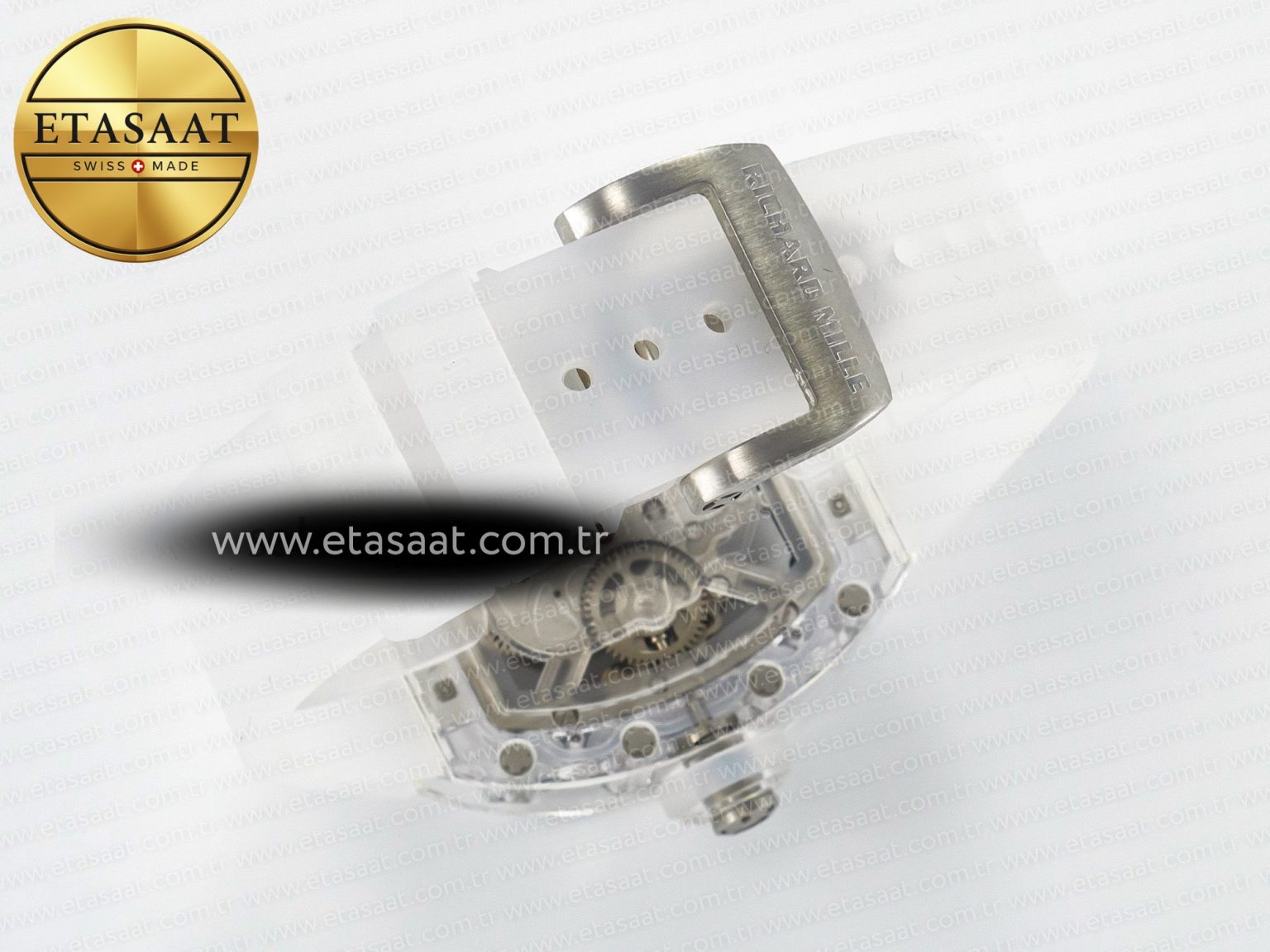 RM52-01 White Transparent Tourbillon MSF Best Edition Skull Dial on White Rubber Strap - Görsel 15