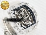 RM52-01 White Transparent Tourbillon MSF Best Edition Skull Dial on White Rubber Strap - Görsel 5