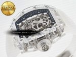 RM52-01 White Transparent Tourbillon MSF Best Edition Skull Dial on White Rubber Strap - Görsel 6