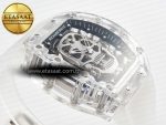 RM52-01 White Transparent Tourbillon MSF Best Edition Skull Dial on White Rubber Strap - Görsel 7