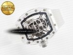 RM52-01 White Transparent Tourbillon MSF Best Edition Skull Dial on White Rubber Strap - Görsel 8