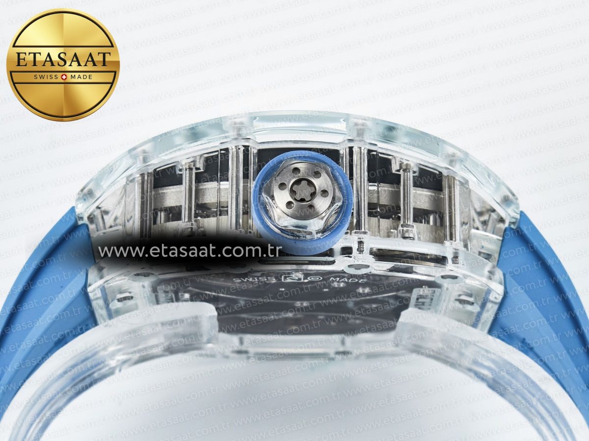 RM53-02 Transparent Tourbillon RMF Best Edition Skeleton Dial on Blue Rubber Strap - Görsel 14