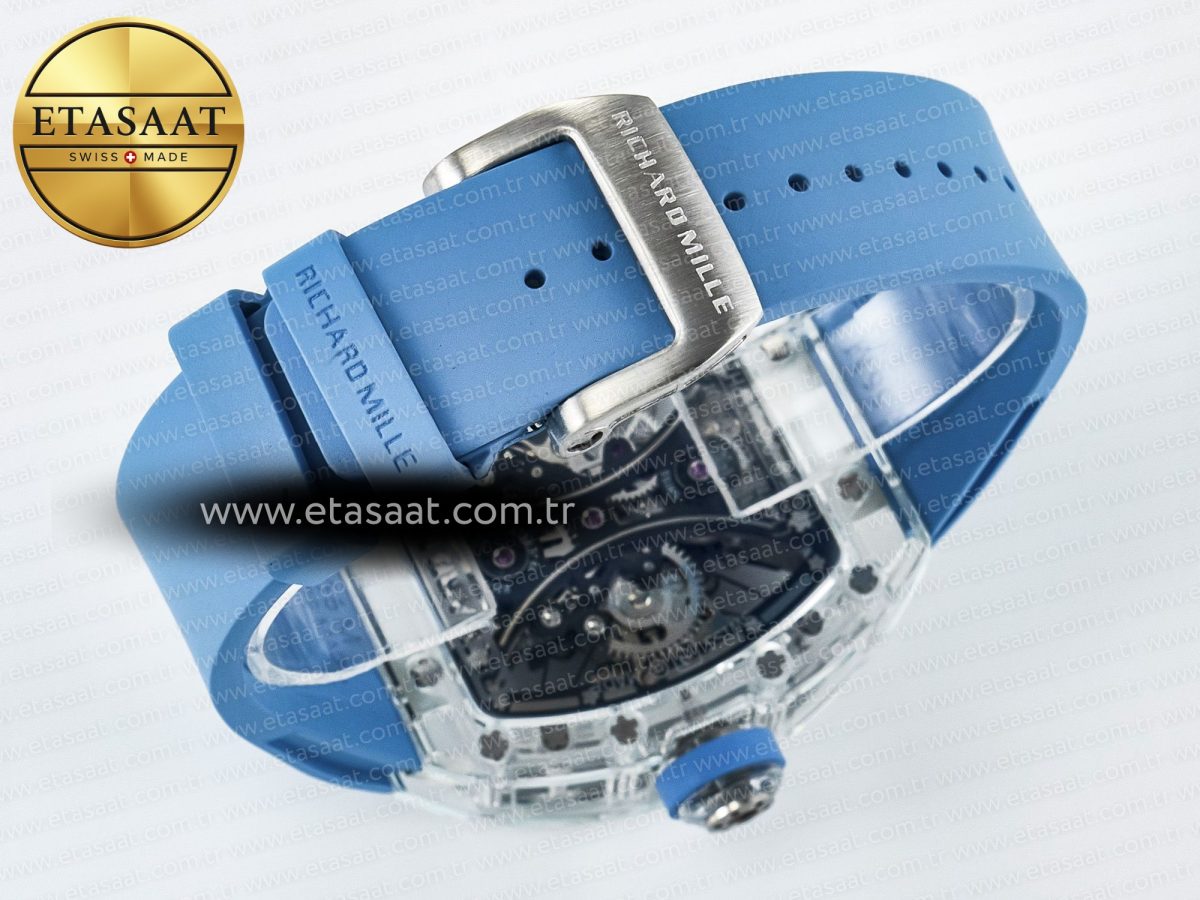 RM53-02 Transparent Tourbillon RMF Best Edition Skeleton Dial on Blue Rubber Strap - Görsel 15