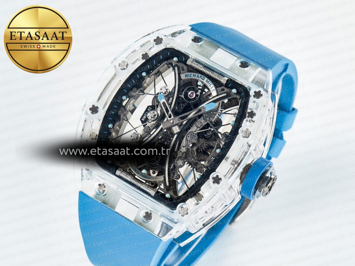RM53-02 Transparent Tourbillon RMF Best Edition Skeleton Dial on Blue Rubber Strap - Görsel 2
