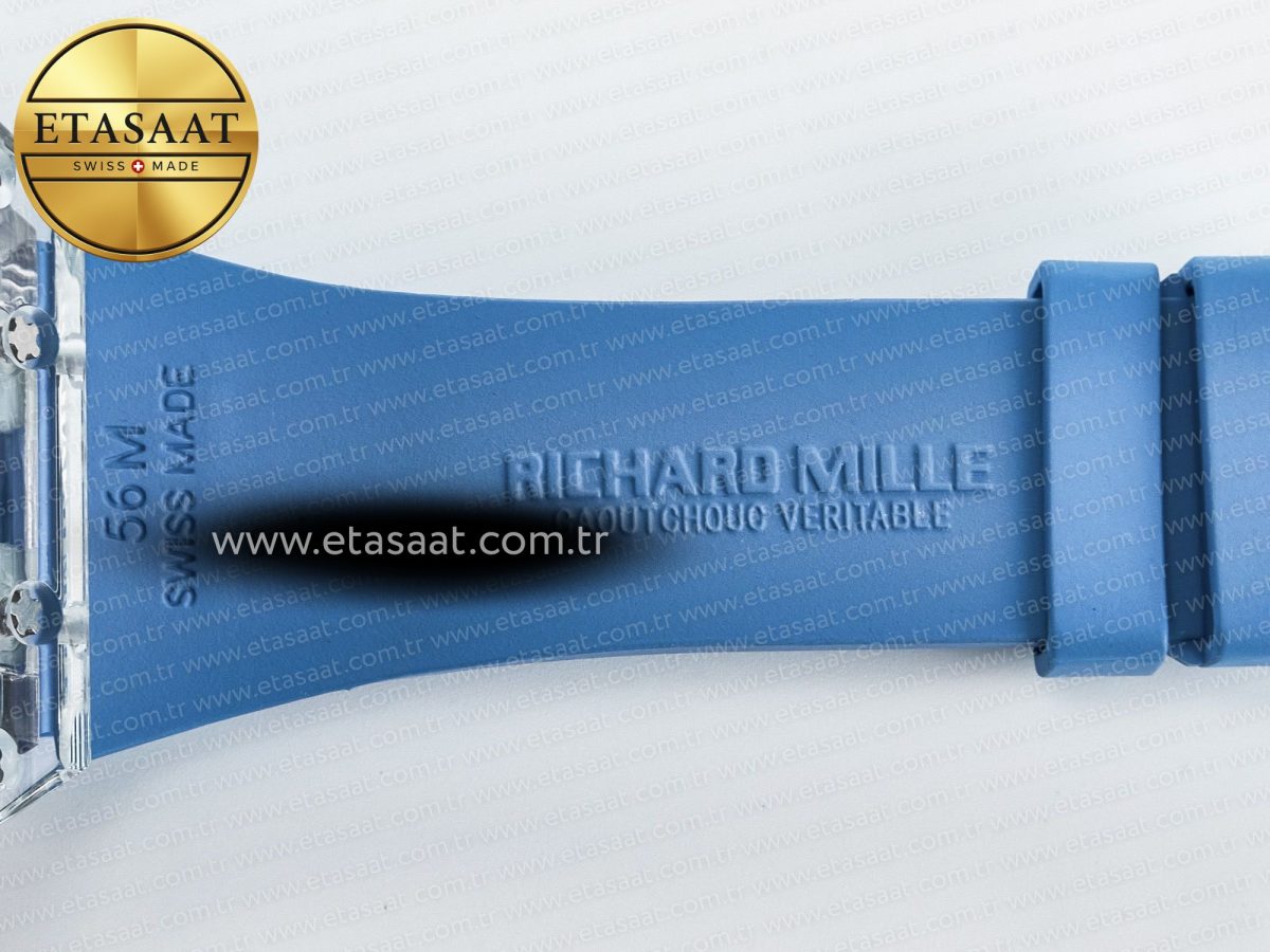 RM53-02 Transparent Tourbillon RMF Best Edition Skeleton Dial on Blue Rubber Strap - Görsel 22