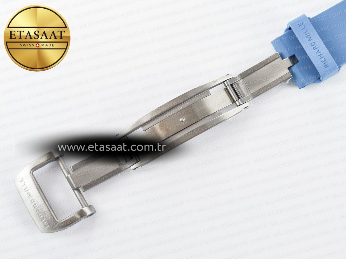 RM53-02 Transparent Tourbillon RMF Best Edition Skeleton Dial on Blue Rubber Strap - Görsel 25