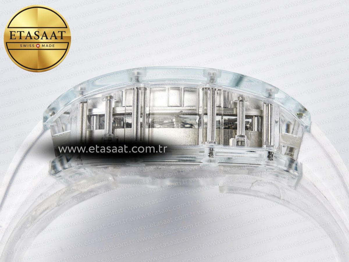 RM56-01 Transparent Tourbillon RMF Best Edition Skeleton Dial on White Rubber Strap - Görsel 14