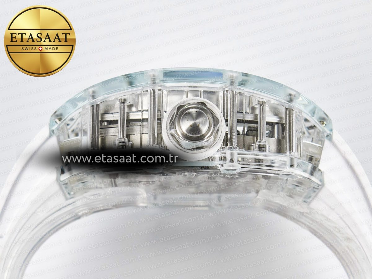 RM56-01 Transparent Tourbillon RMF Best Edition Skeleton Dial on White Rubber Strap - Görsel 15