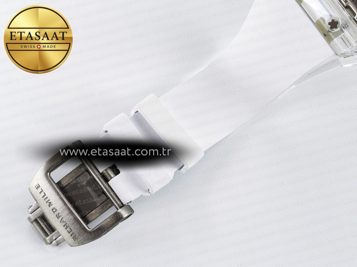 RM56-01 Transparent Tourbillon RMF Best Edition Skeleton Dial on White Rubber Strap - Görsel 22