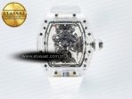 RM56-01 Transparent Tourbillon RMF Best Edition Skeleton Dial on White Rubber Strap - Görsel 3