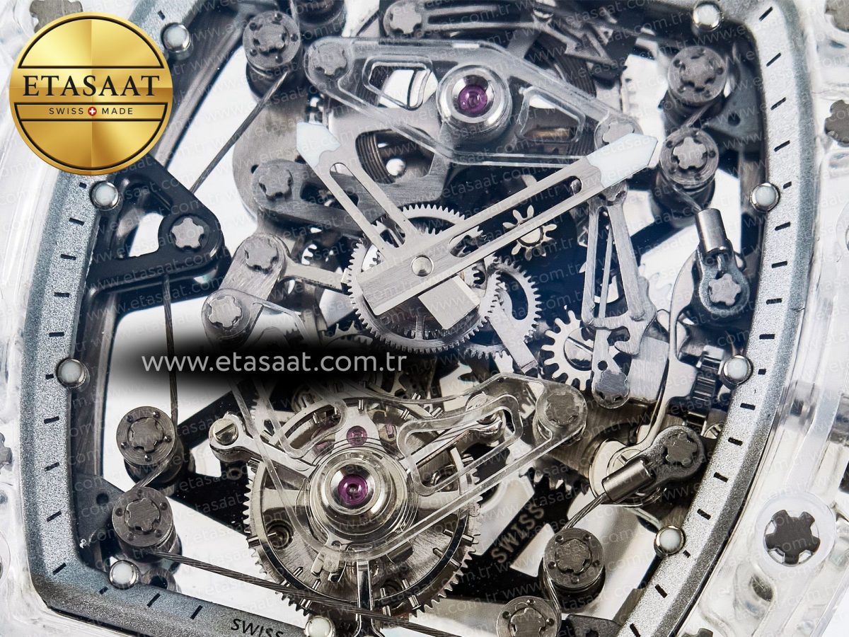 RM56-02 Transparent Tourbillon RMF Best Edition Skeleton White Dial on Transparent Rubber Strap - Görsel 11