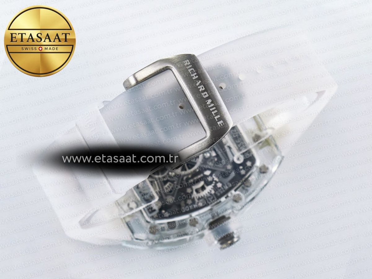 RM56-02 Transparent Tourbillon RMF Best Edition Skeleton White Dial on Transparent Rubber Strap - Görsel 15