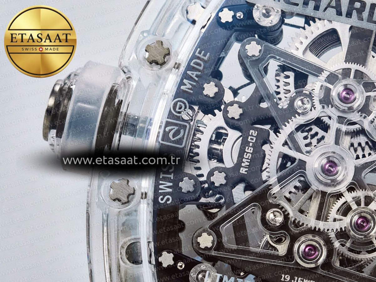 RM56-02 Transparent Tourbillon RMF Best Edition Skeleton White Dial on Transparent Rubber Strap - Görsel 19