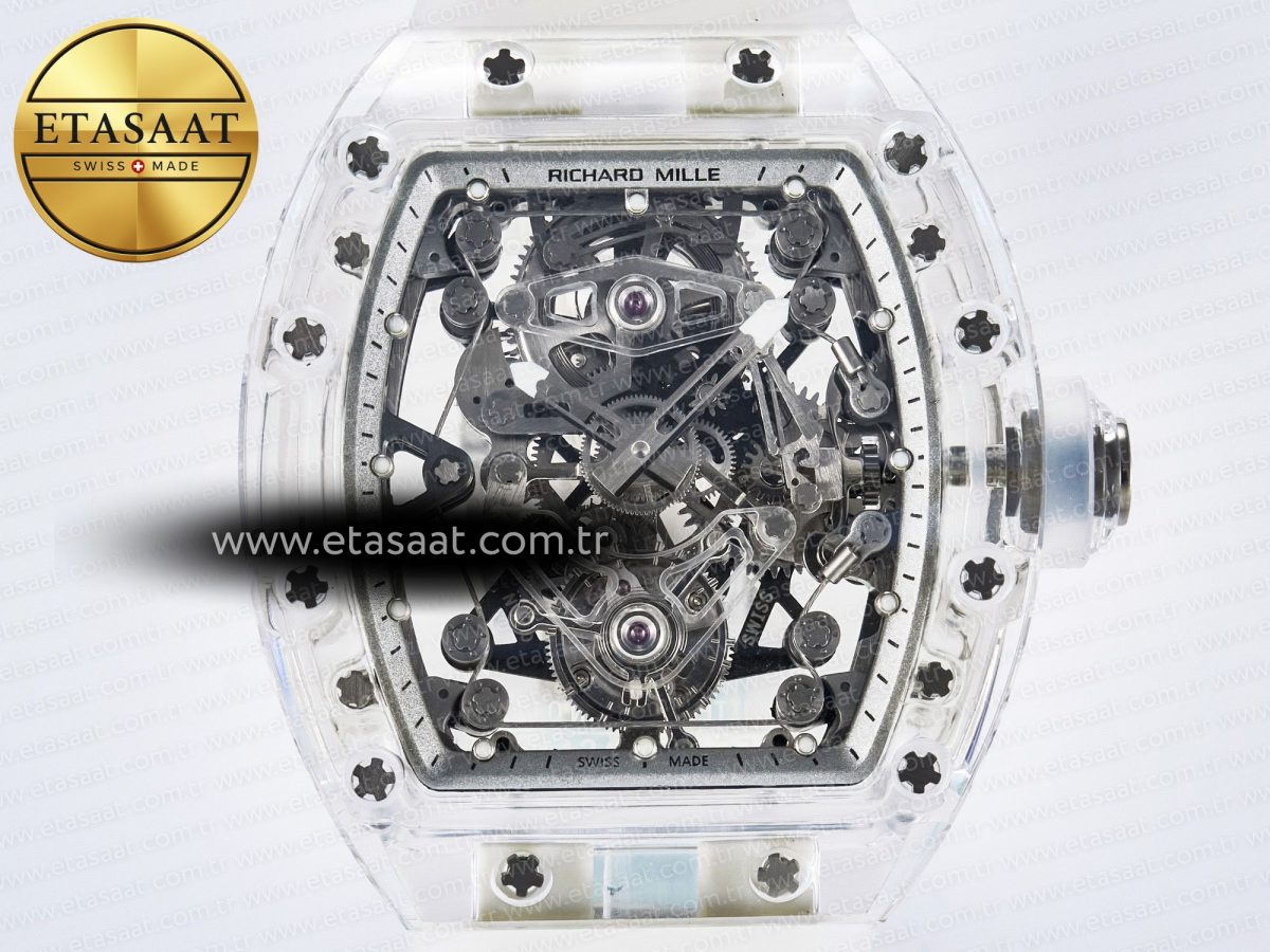 RM56-02 Transparent Tourbillon RMF Best Edition Skeleton White Dial on Transparent Rubber Strap - Görsel 4