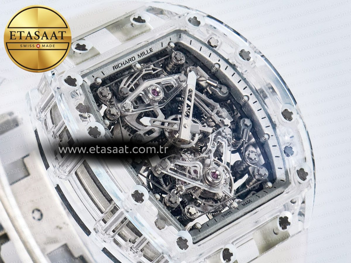 RM56-02 Transparent Tourbillon RMF Best Edition Skeleton White Dial on Transparent Rubber Strap - Görsel 5