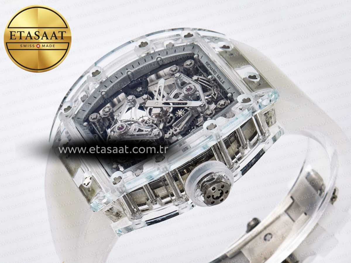 RM56-02 Transparent Tourbillon RMF Best Edition Skeleton White Dial on Transparent Rubber Strap - Görsel 6
