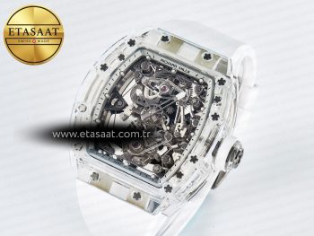 Mille RM56-02 Transparent Tourbillon White Rubber Strap