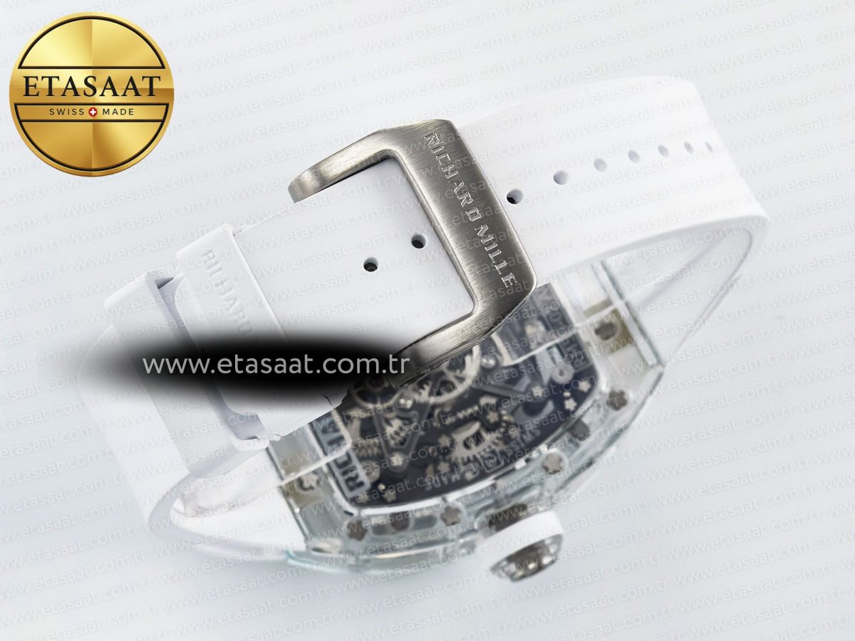 Mille RM56-02 Transparent Tourbillon White Rubber Strap - Görsel 15