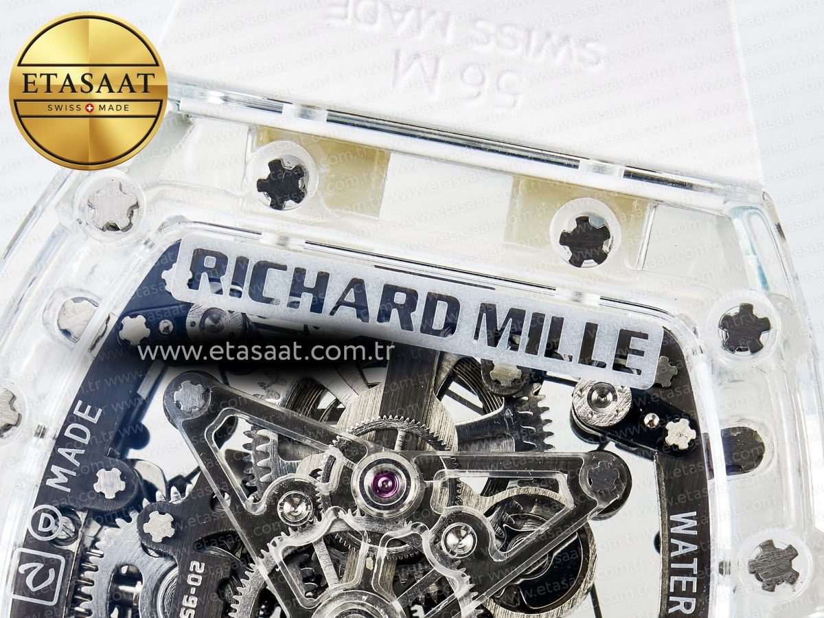 Mille RM56-02 Transparent Tourbillon White Rubber Strap - Görsel 17