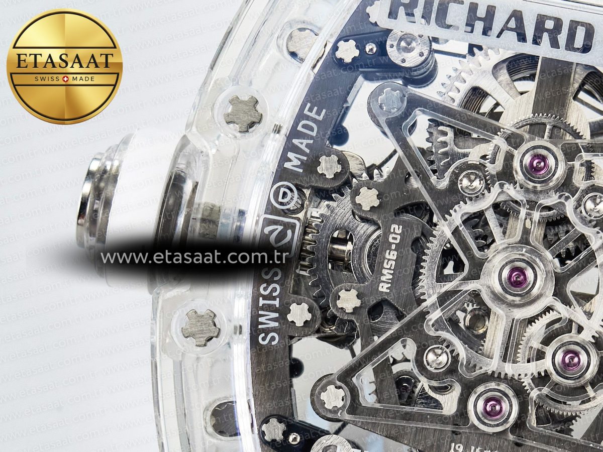 Mille RM56-02 Transparent Tourbillon White Rubber Strap - Görsel 18