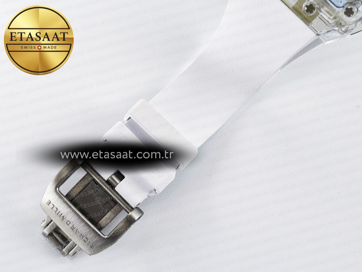Mille RM56-02 Transparent Tourbillon White Rubber Strap - Görsel 21