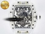 Mille RM56-02 Transparent Tourbillon White Rubber Strap - Görsel 4