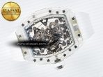 Mille RM56-02 Transparent Tourbillon White Rubber Strap - Görsel 8