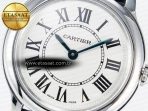 Ronde De Cartier 29mm DRF 1:1 Best Edition Sandblasted Silver-Plated White Dial on Black Leather Strap Ronda Quartz - Görsel 10