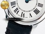 Ronde De Cartier 29mm DRF 1:1 Best Edition Sandblasted Silver-Plated White Dial on Black Leather Strap Ronda Quartz - Görsel 11