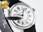 Ronde De Cartier 29mm DRF 1:1 Best Edition Sandblasted Silver-Plated White Dial on Black Leather Strap Ronda Quartz - Görsel 5
