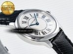 Ronde De Cartier 29mm DRF 1:1 Best Edition Sandblasted Silver-Plated White Dial on Black Leather Strap Ronda Quartz - Görsel 7