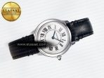 Ronde De Cartier 29mm DRF 1:1 Best Edition Sandblasted Silver-Plated White Dial on Black Leather Strap Ronda Quartz - Görsel 8