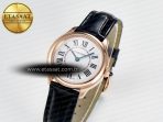 Ronde De Cartier 29mm RG DRF 1:1 Best Edition Sandblasted Silver-Plated White Dial on Black Leather Strap Ronda Quartz