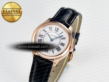 Ronde De Cartier 29mm RG DRF 1:1 Best Edition Sandblasted Silver-Plated White Dial on Black Leather Strap Ronda Quartz