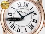 Ronde De Cartier 29mm RG DRF 1:1 Best Edition Sandblasted Silver-Plated White Dial on Black Leather Strap Ronda Quartz - Görsel 10