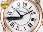Ronde De Cartier 29mm RG DRF 1:1 Best Edition Sandblasted Silver-Plated White Dial on Black Leather Strap Ronda Quartz - Görsel 10
