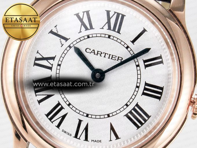 Ronde De Cartier 29mm RG DRF 1:1 Best Edition Sandblasted Silver-Plated White Dial on Black Leather Strap Ronda Quartz - Görsel 10