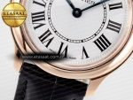 Ronde De Cartier 29mm RG DRF 1:1 Best Edition Sandblasted Silver-Plated White Dial on Black Leather Strap Ronda Quartz - Görsel 11
