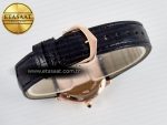 Ronde De Cartier 29mm RG DRF 1:1 Best Edition Sandblasted Silver-Plated White Dial on Black Leather Strap Ronda Quartz - Görsel 14