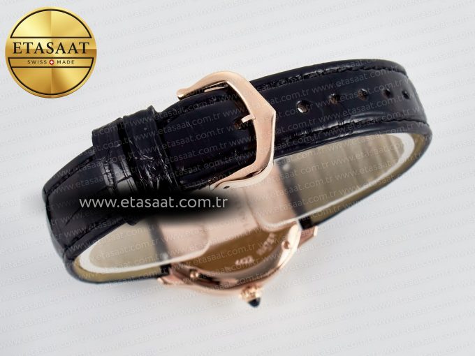 Ronde De Cartier 29mm RG DRF 1:1 Best Edition Sandblasted Silver-Plated White Dial on Black Leather Strap Ronda Quartz - Görsel 14